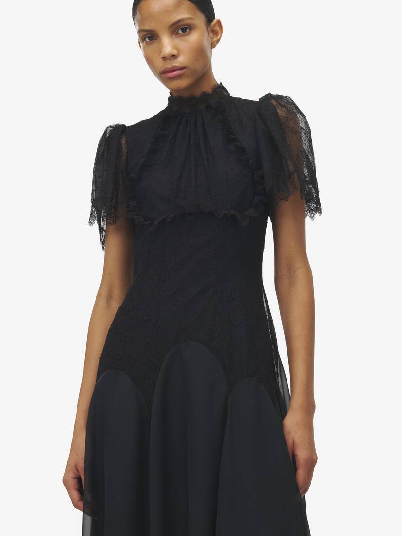 Floral Lace Evening Dress