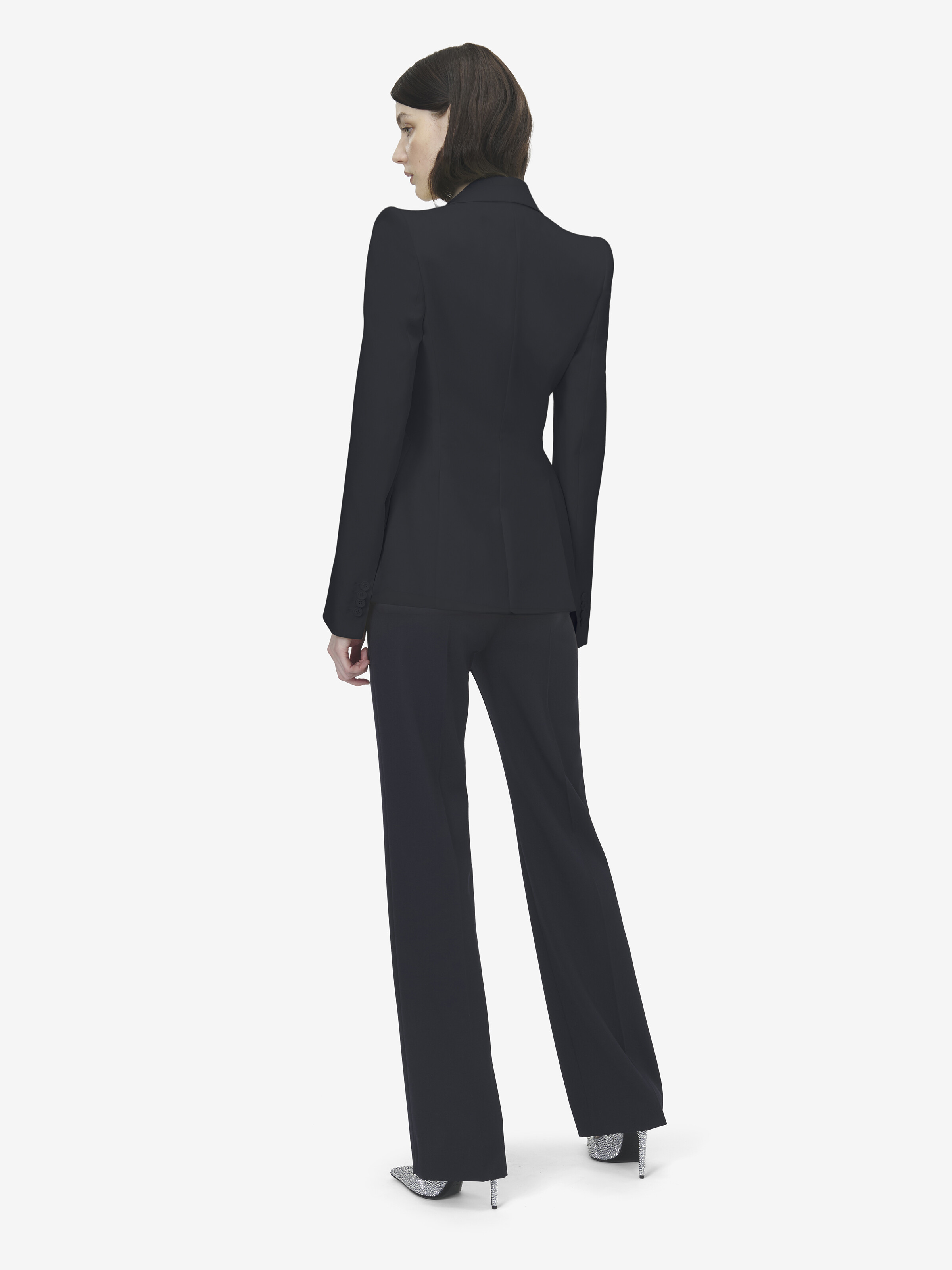 Couture-Hose mit hohem Bund für Damen in Indigo in Gewebe: 100% Wolle, Taschenfutter: 100% Baumwolle | Alexander McQueen - image 4