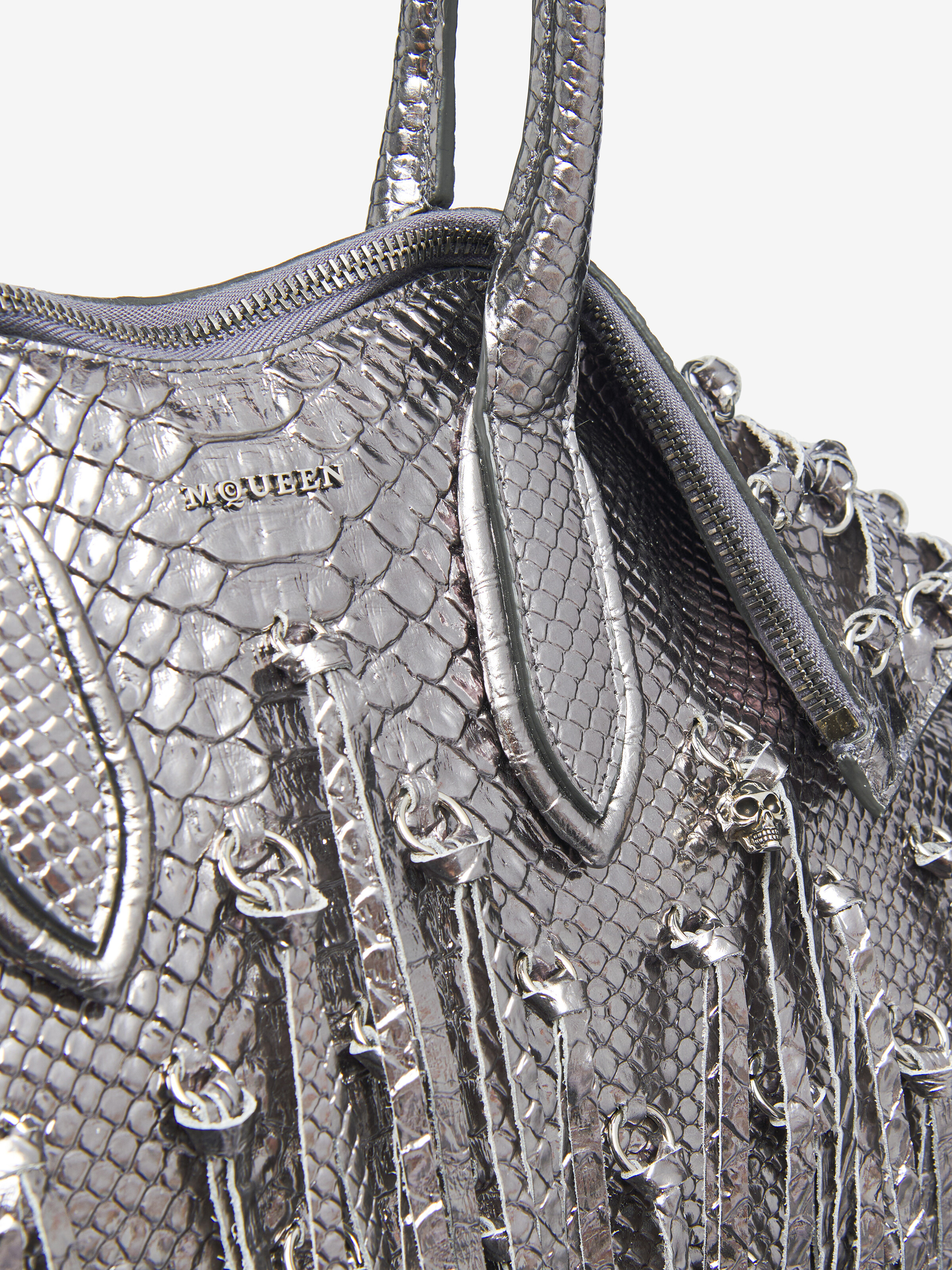 Women's Manta Bag in Silver in Calf Leather | Alexander McQueen - image 6