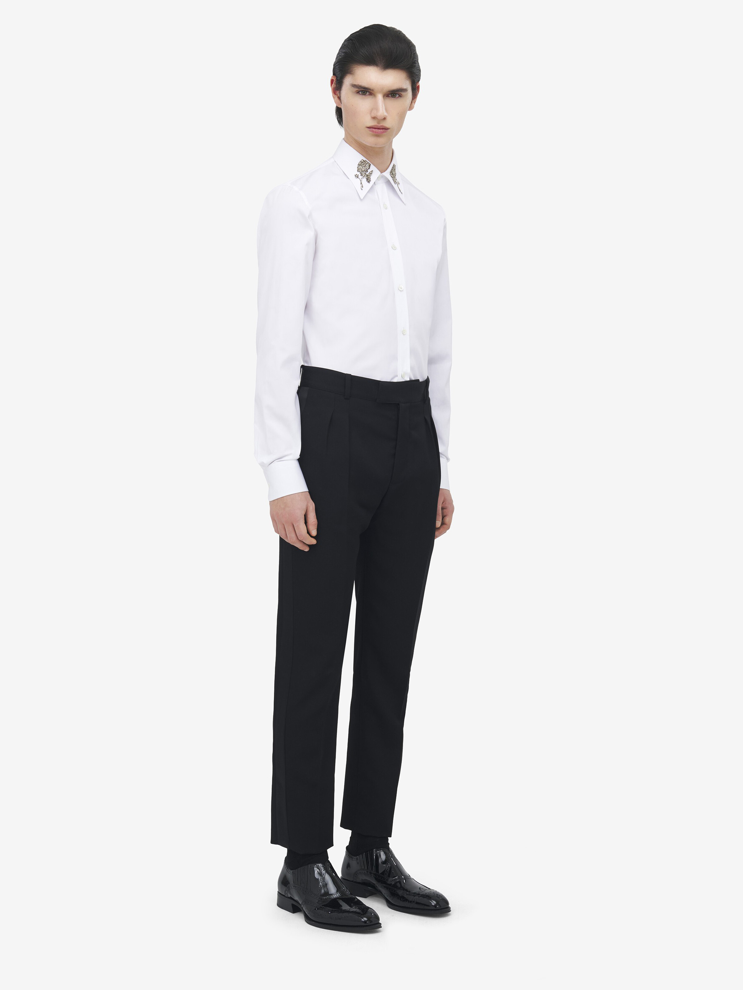 Pantalon De Smoking Plissé pour Homme en Noir in 100% Laine | Alexander McQueen - image 3