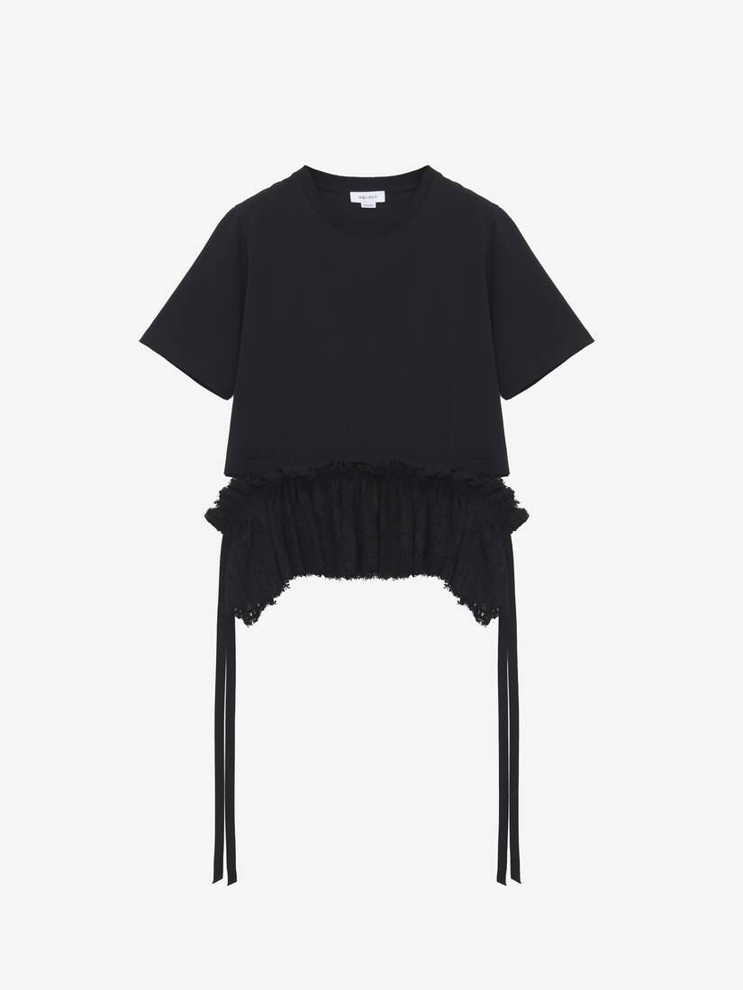 T-shirt à basque en dentelle | Alexander McQueen - image 1