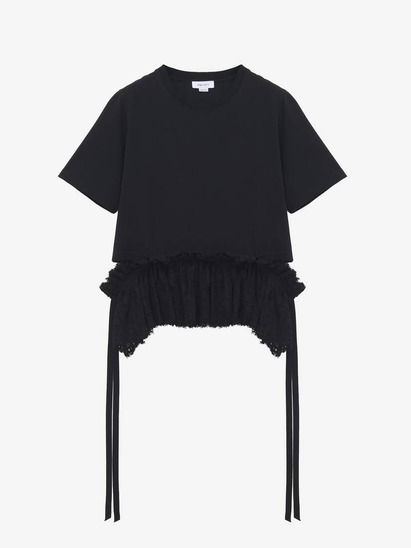 Lace Peplum T-shirt | Alexander McQueen - image 1