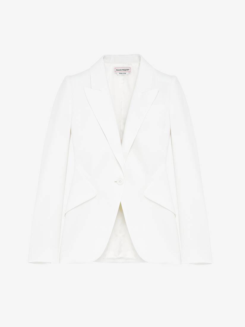 Blazer aus Blatt-Crêpe mit Revers-Schulter | Alexander McQueen - image 1