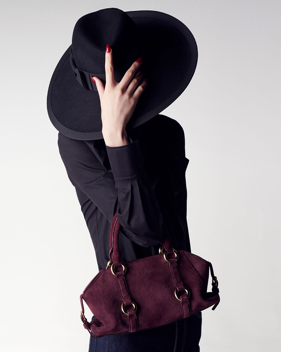 McQueen burgundy Farringdon bag