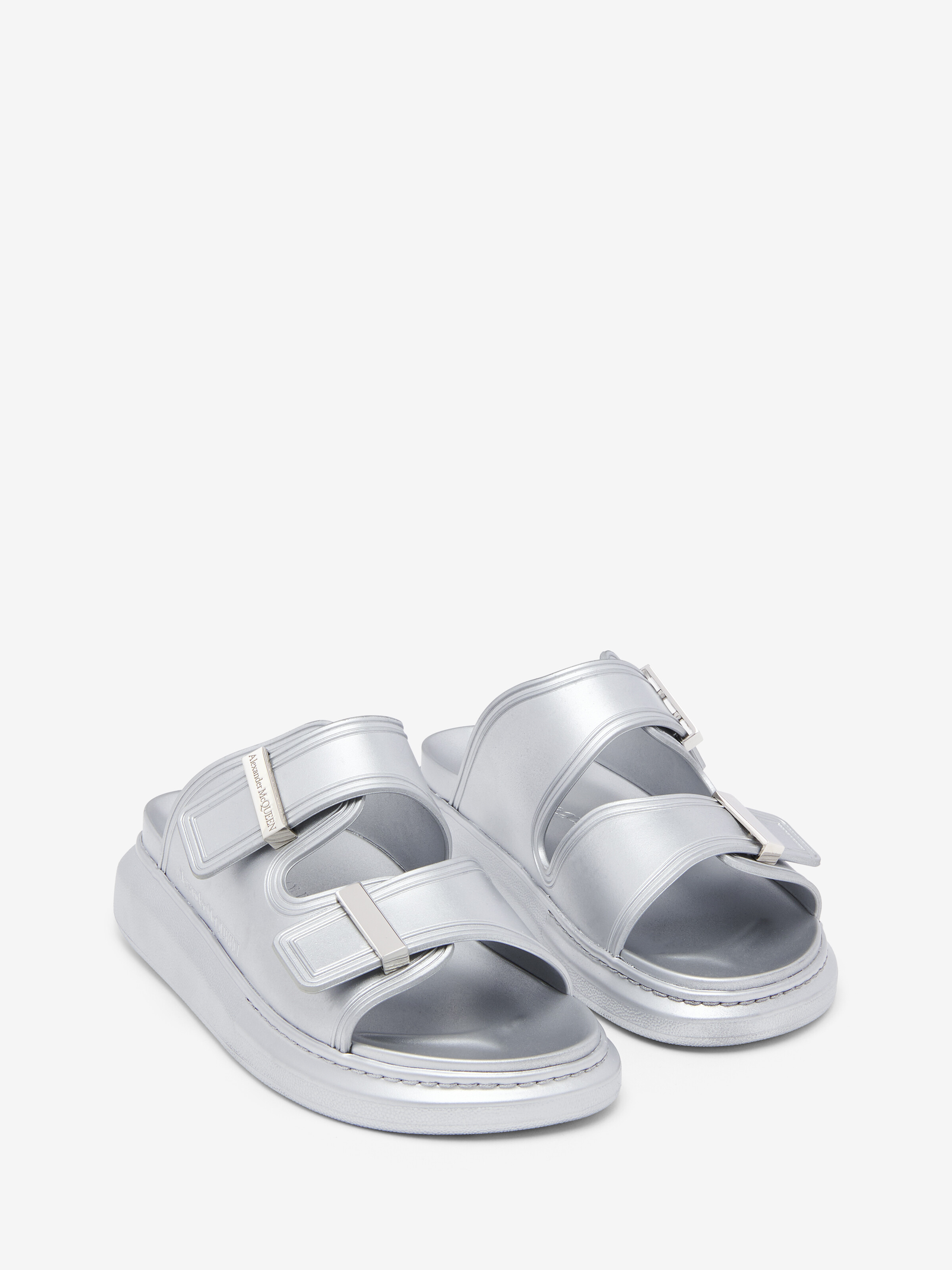 Women's Hybrid Slide in Silver in Rubber | Alexander McQueen - image 3