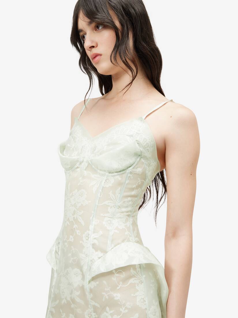 Floral Lace Midi Dress | Alexander McQueen - image 5