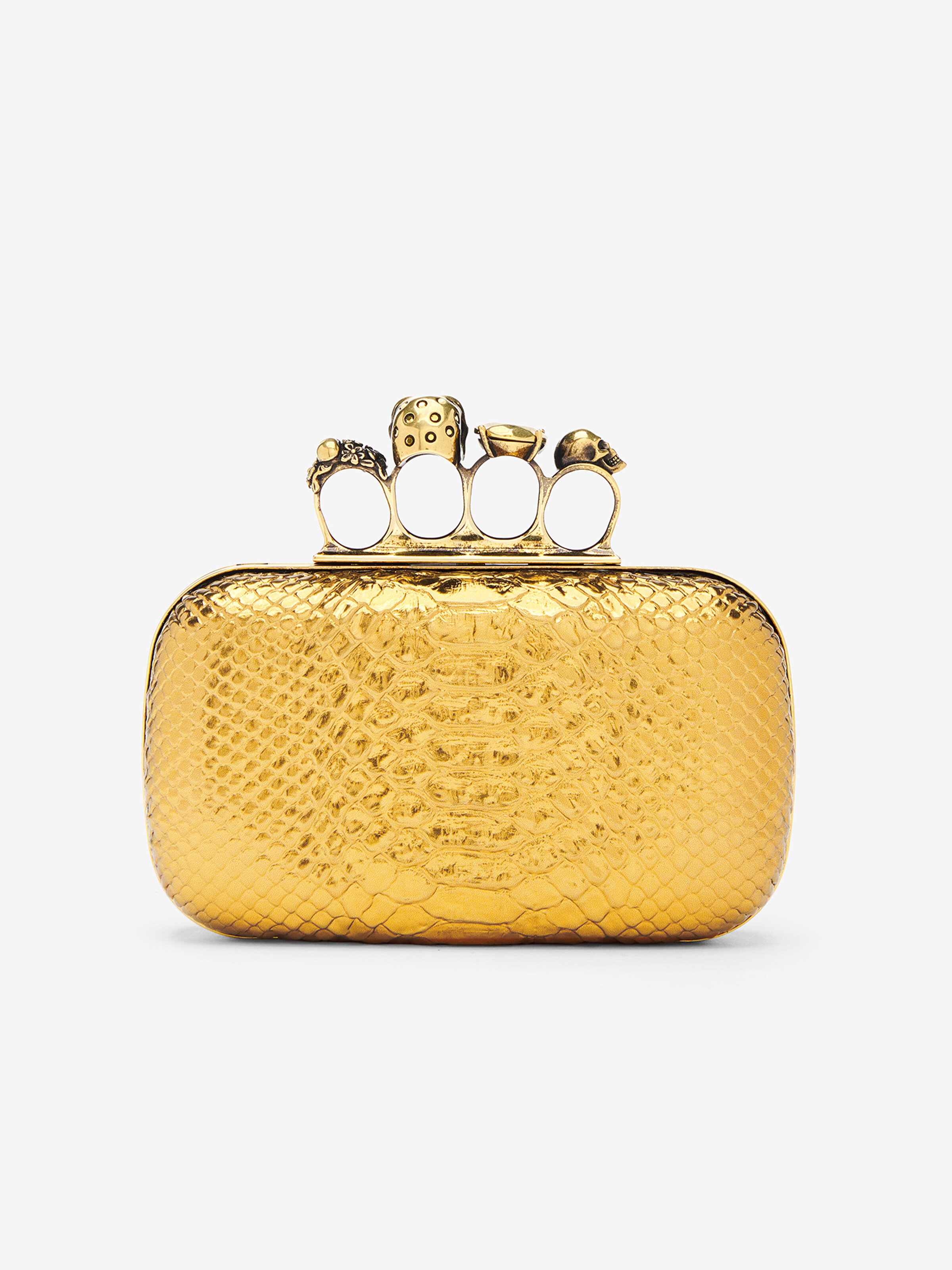 Women's Knuckle Clutch in Gold in Calf Leather | Alexander McQueen - image 4