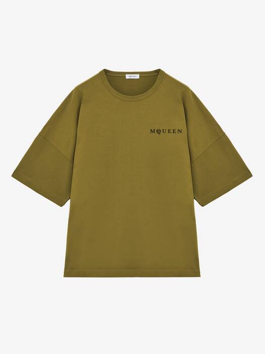 Men's Oversized McQueen T-Shirt in Green | Alexander McQueen US