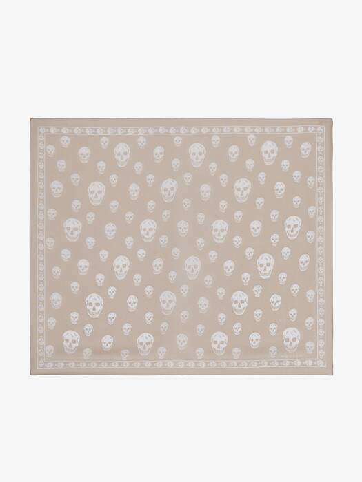 Women's Classic Skull Scarf in Ivory/Blush | McQueen US