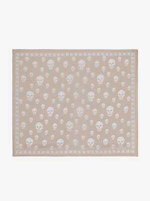 Classic Silk Skull Scarf in Black | McQueen US