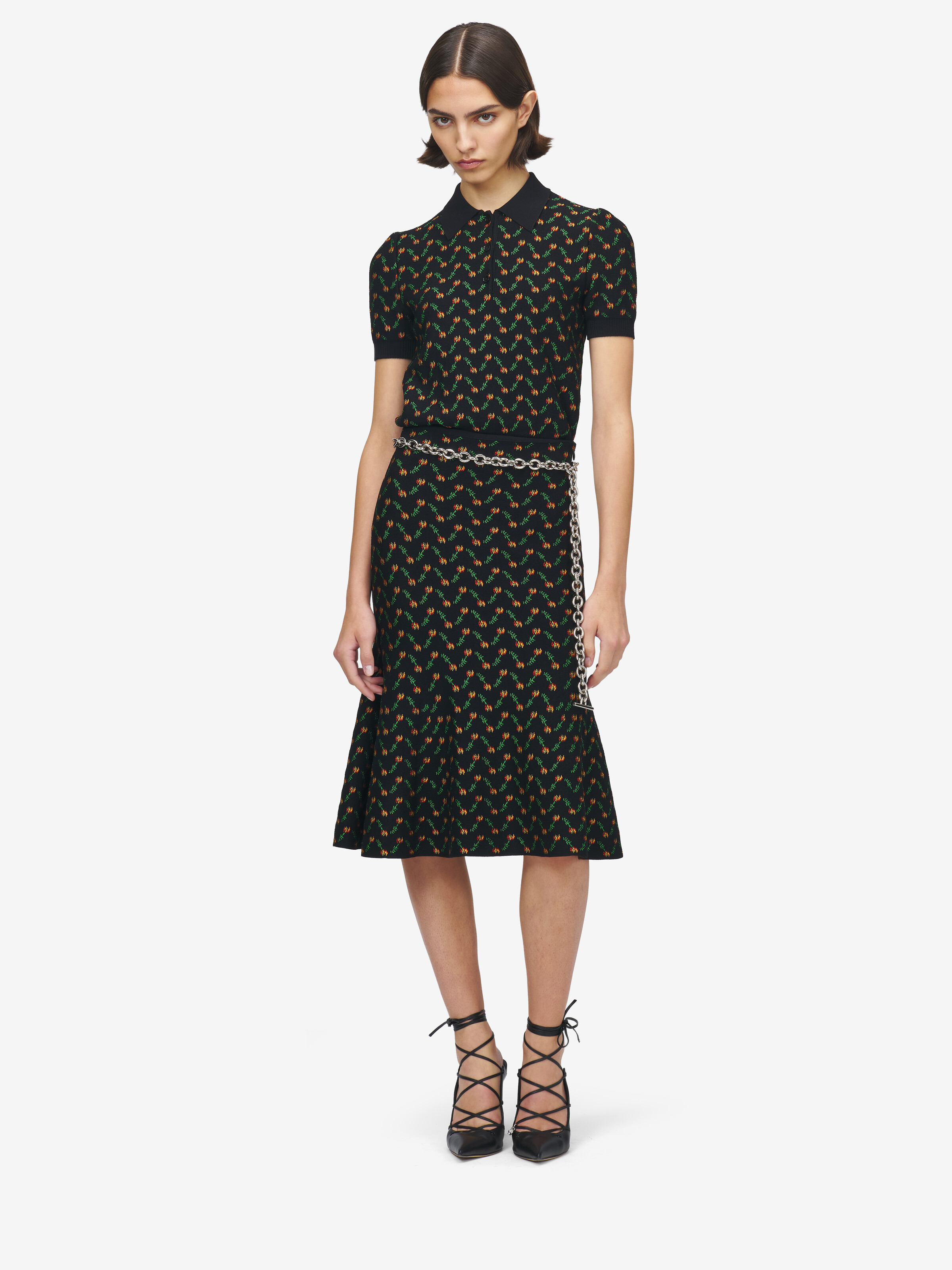 Ceinture chaîne T-Bar pour Femme en Gris Palladium in Laiton | Alexander McQueen - image 2