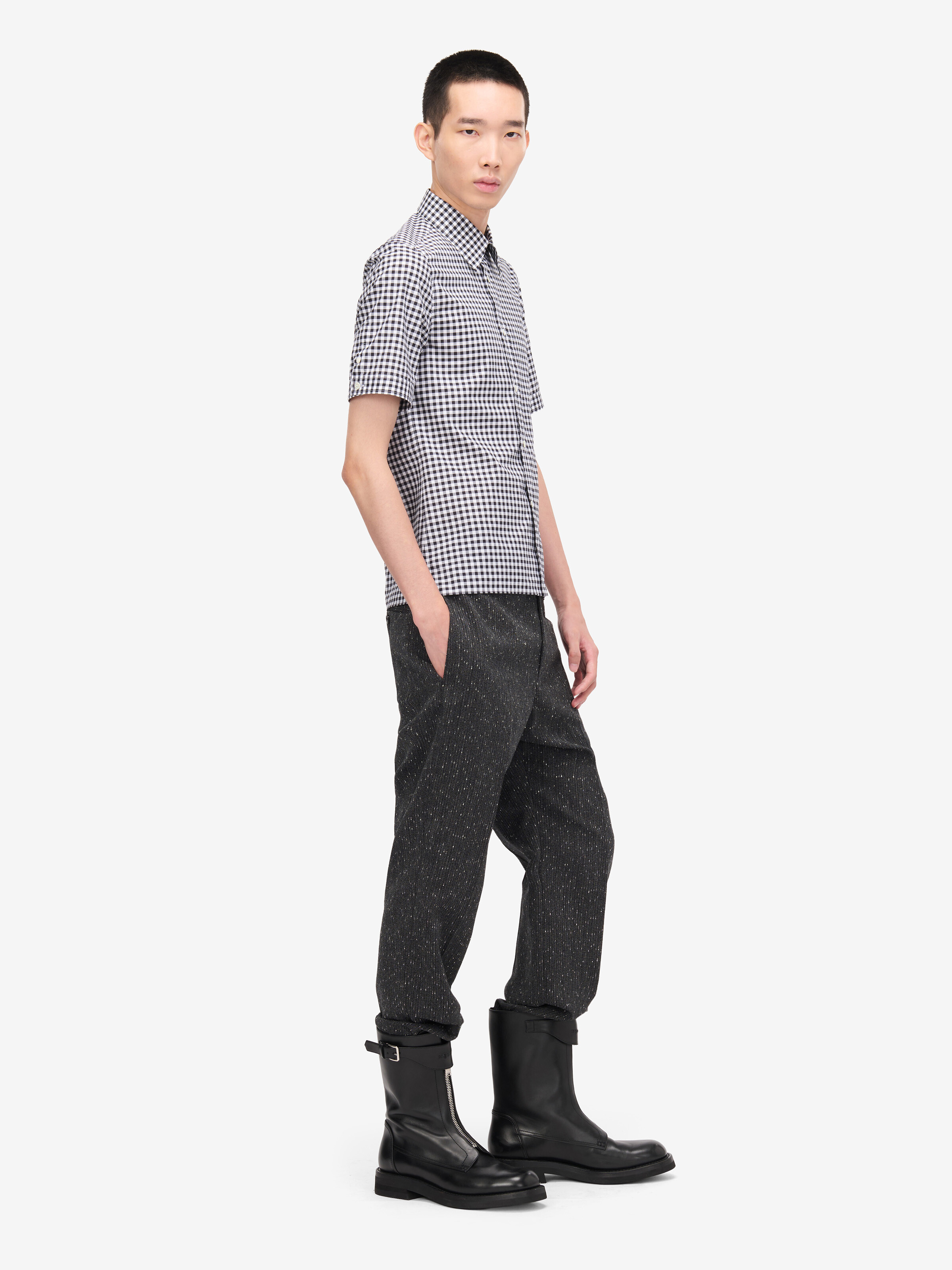 短袖維希格紋襯衫 in 100% 棉 | Alexander McQueen - image 3