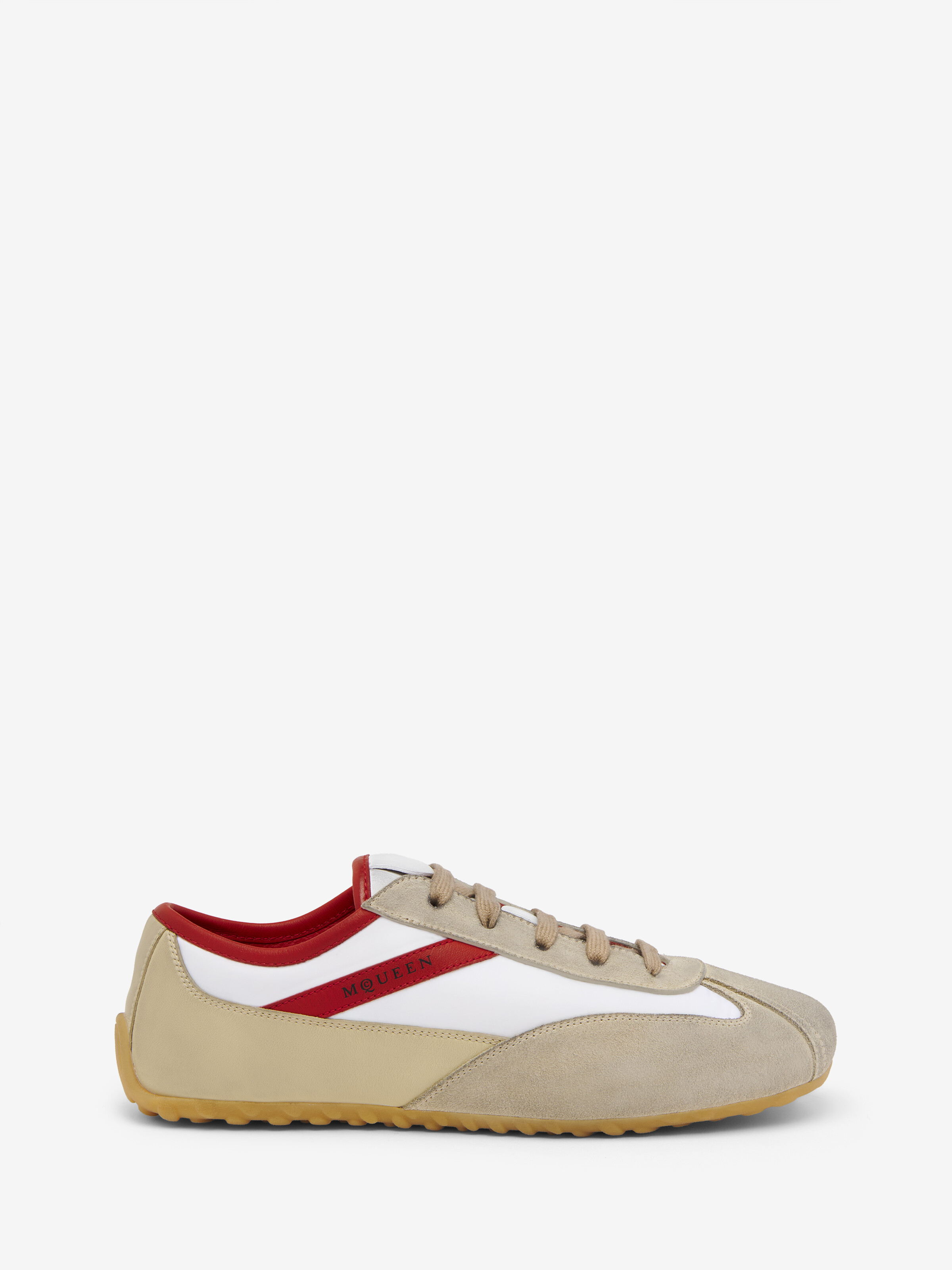 Women's Boxe Sneaker in White/Red in Calf Leather | Alexander McQueen - image 1