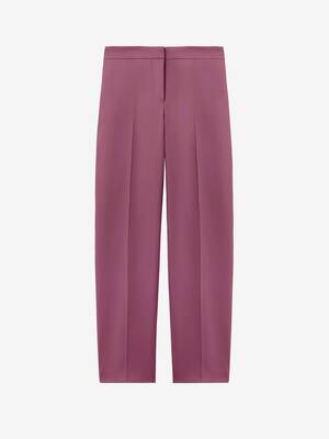 Women's Wool Gabardine Cigarette Trousers in Pink | McQueen US