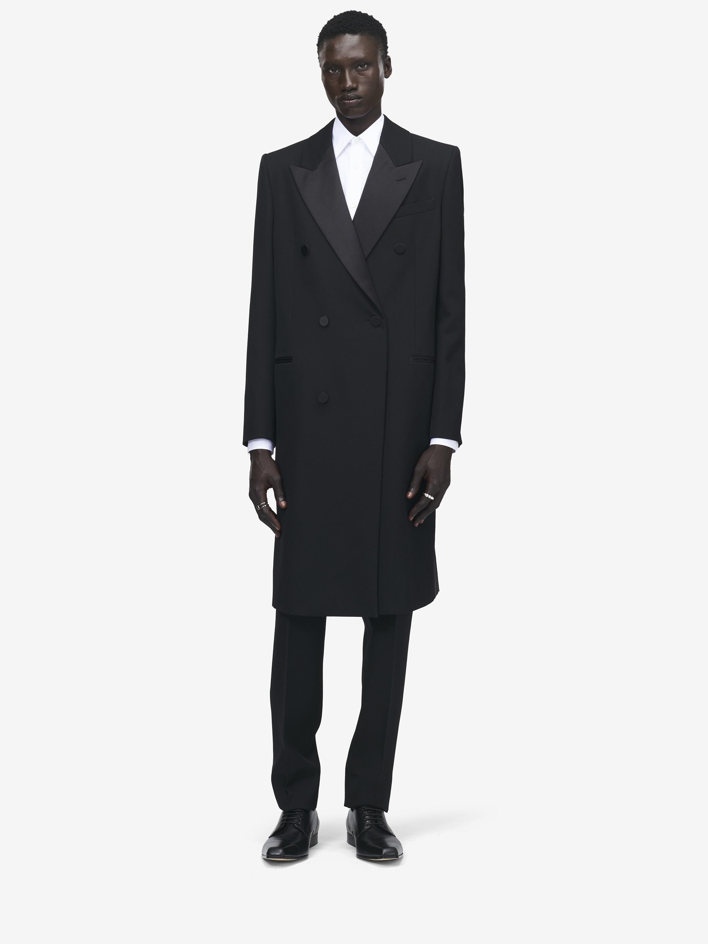 Manteau à Double Boutonnage en Feutre de Laine pour Homme en Noir in 100% Laine | Alexander McQueen - image 2