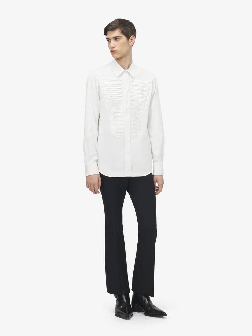 Frogging Detail Poplin Shirt