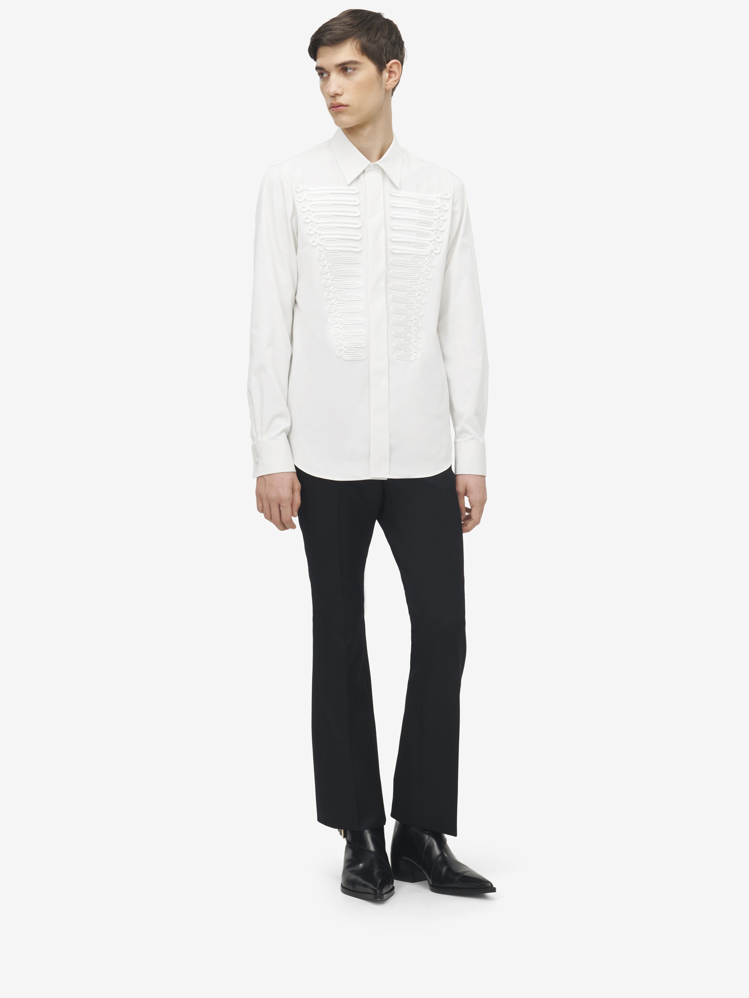Frogging Detail Poplin Shirt