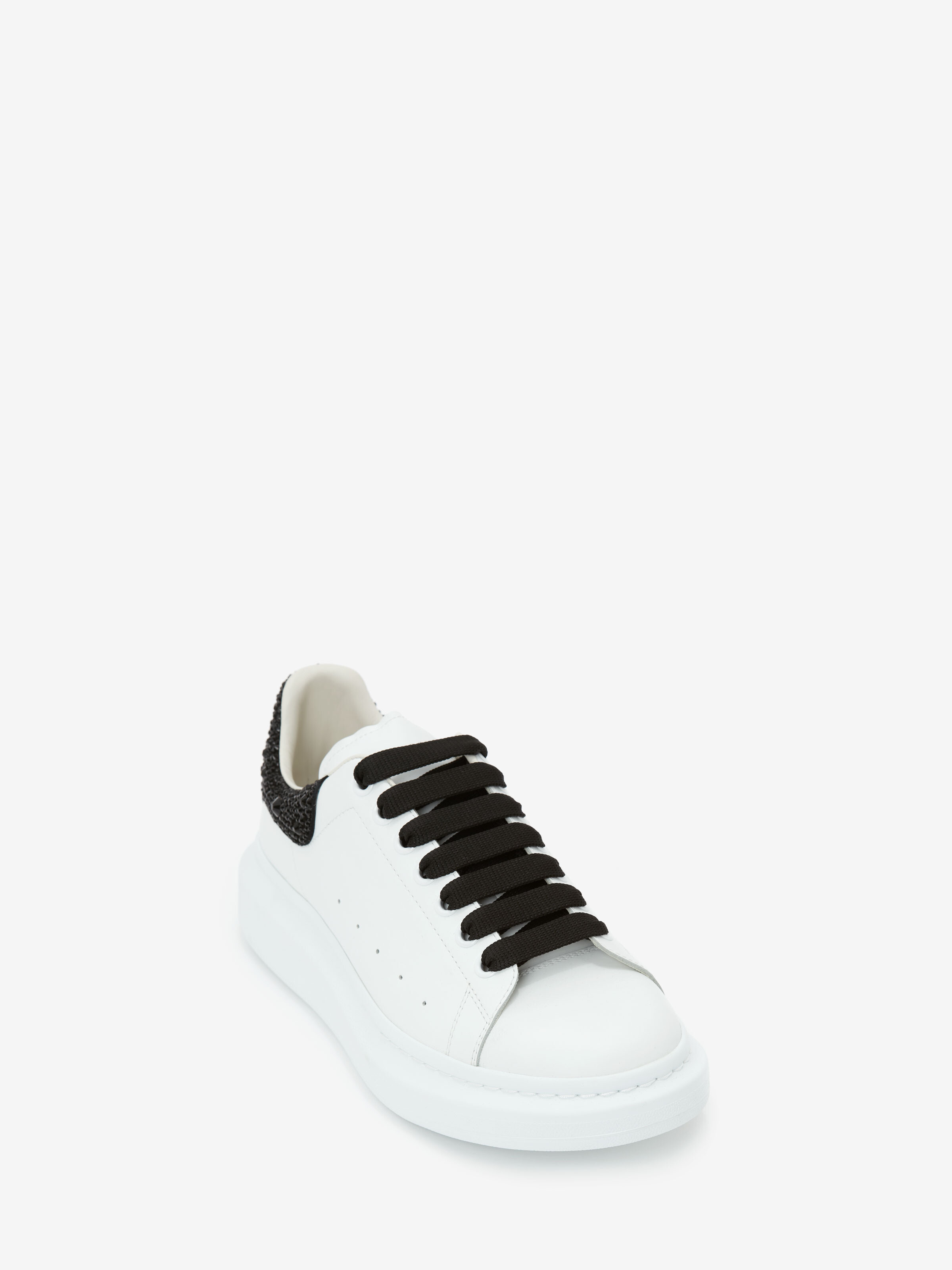 Men's Oversized Sneaker in White/Jet Black in Calf Leather | Alexander McQueen - image 2