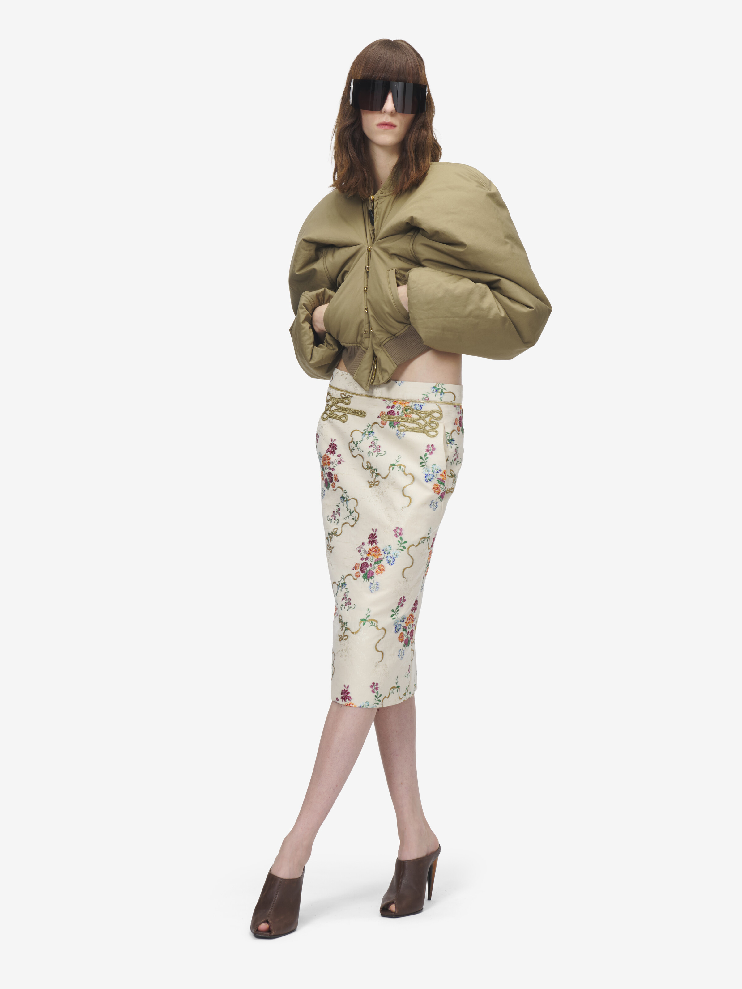 Women's Summer Floral Pencil Skirt in Multicolor in 67% Polyester, 33%Cotton | Alexander McQueen - image 2