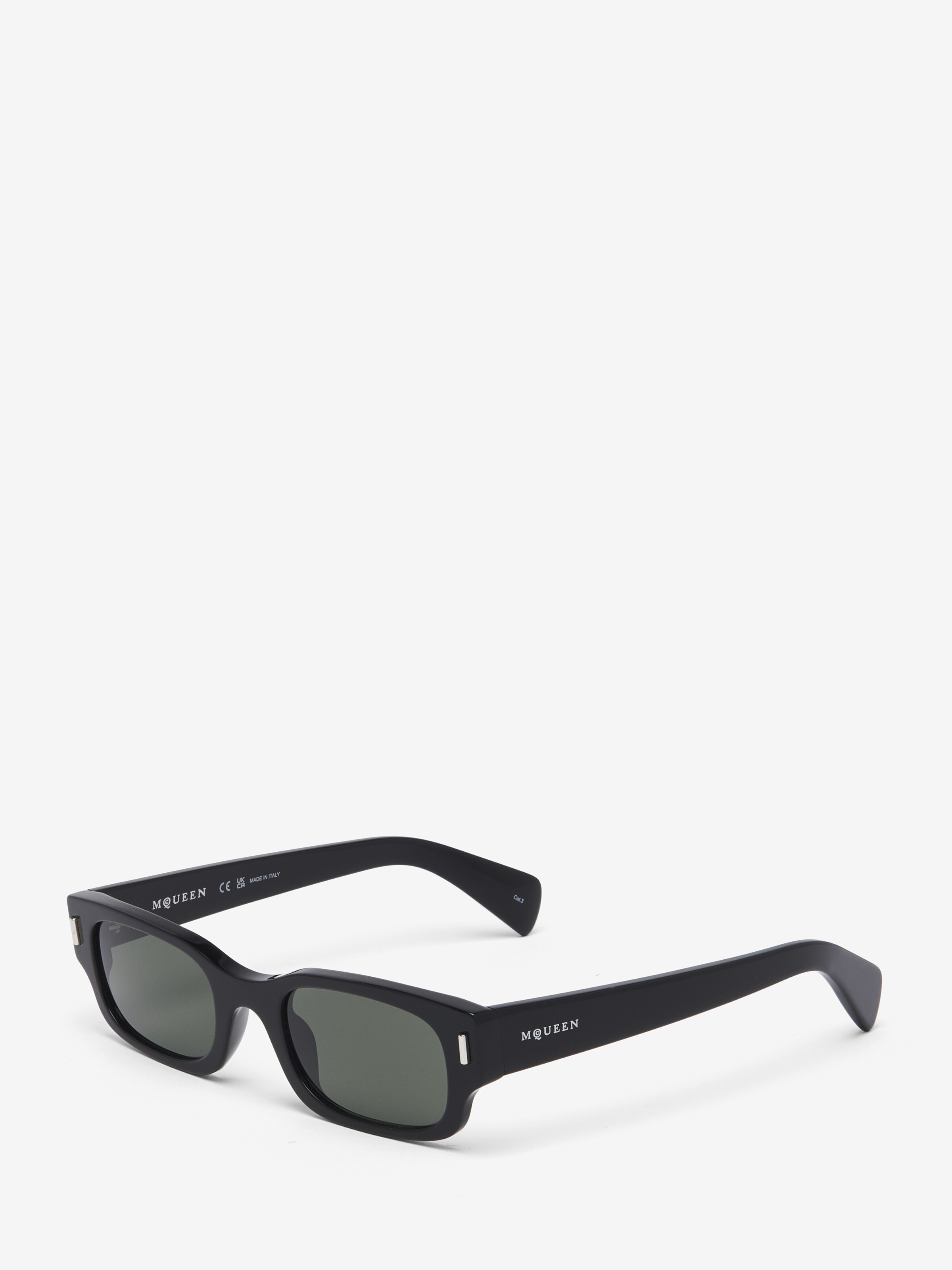 Women's T-Bar Rivet Panthos Sunglasses in Black in Recycle Acetate & Bio Nylon Lens | Alexander McQueen - image 3