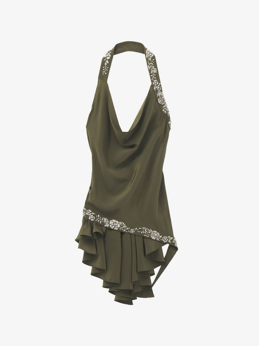 Floral Embroidery Asymmetric Top | Alexander McQueen - image 1