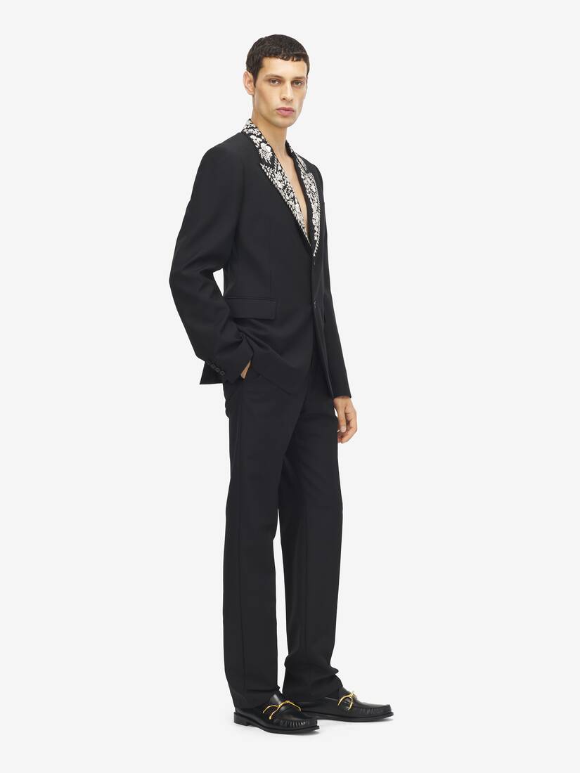 Floral Embroidery Double-breasted Jacket | Alexander McQueen - image 3