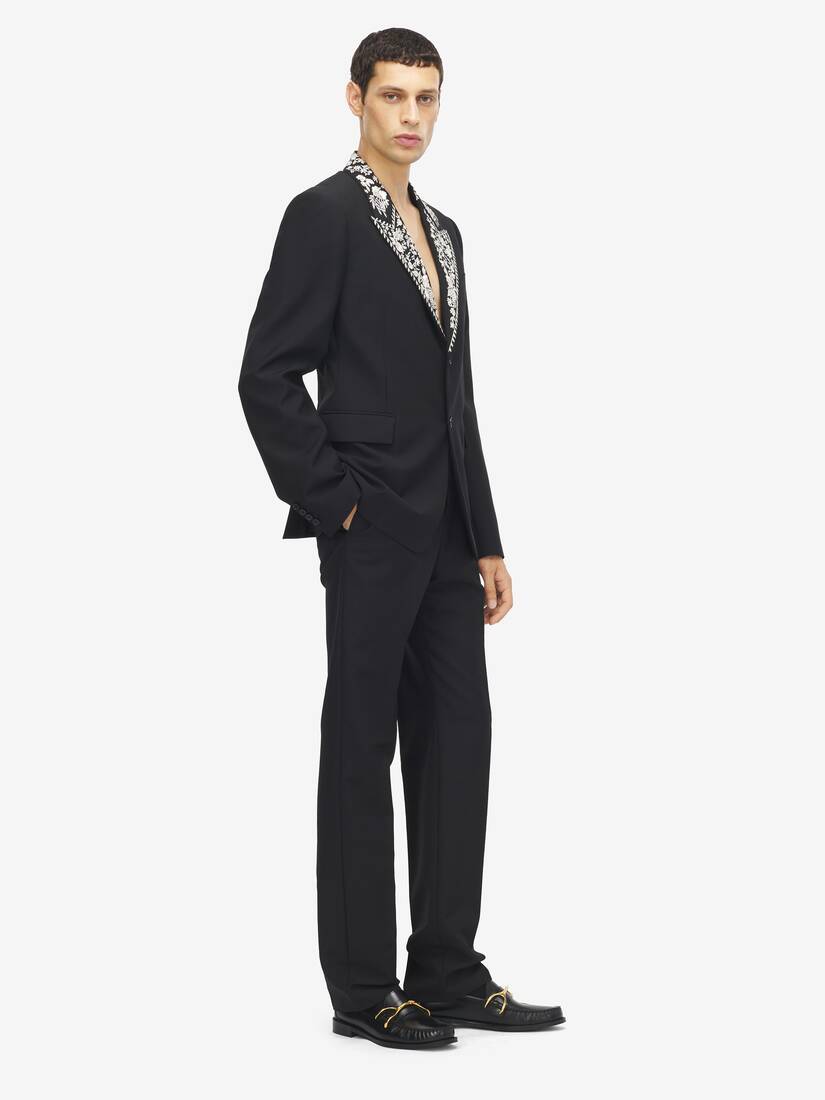 Floral Embroidery Double-breasted Jacket | Alexander McQueen - image 3