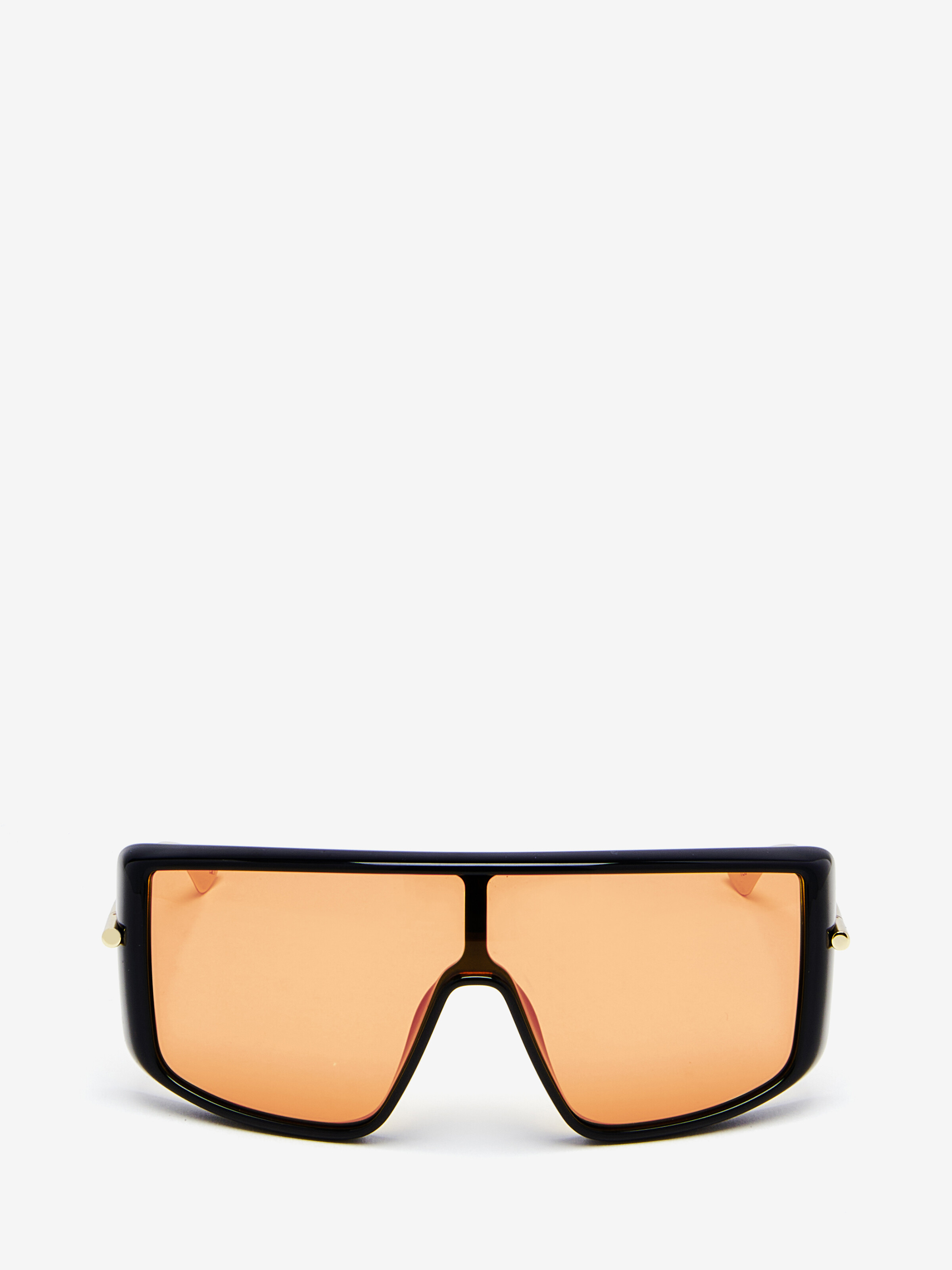 Lunettes de soleil T-Bar Visor en Noir/Orange in Métal | Alexander McQueen - image 1