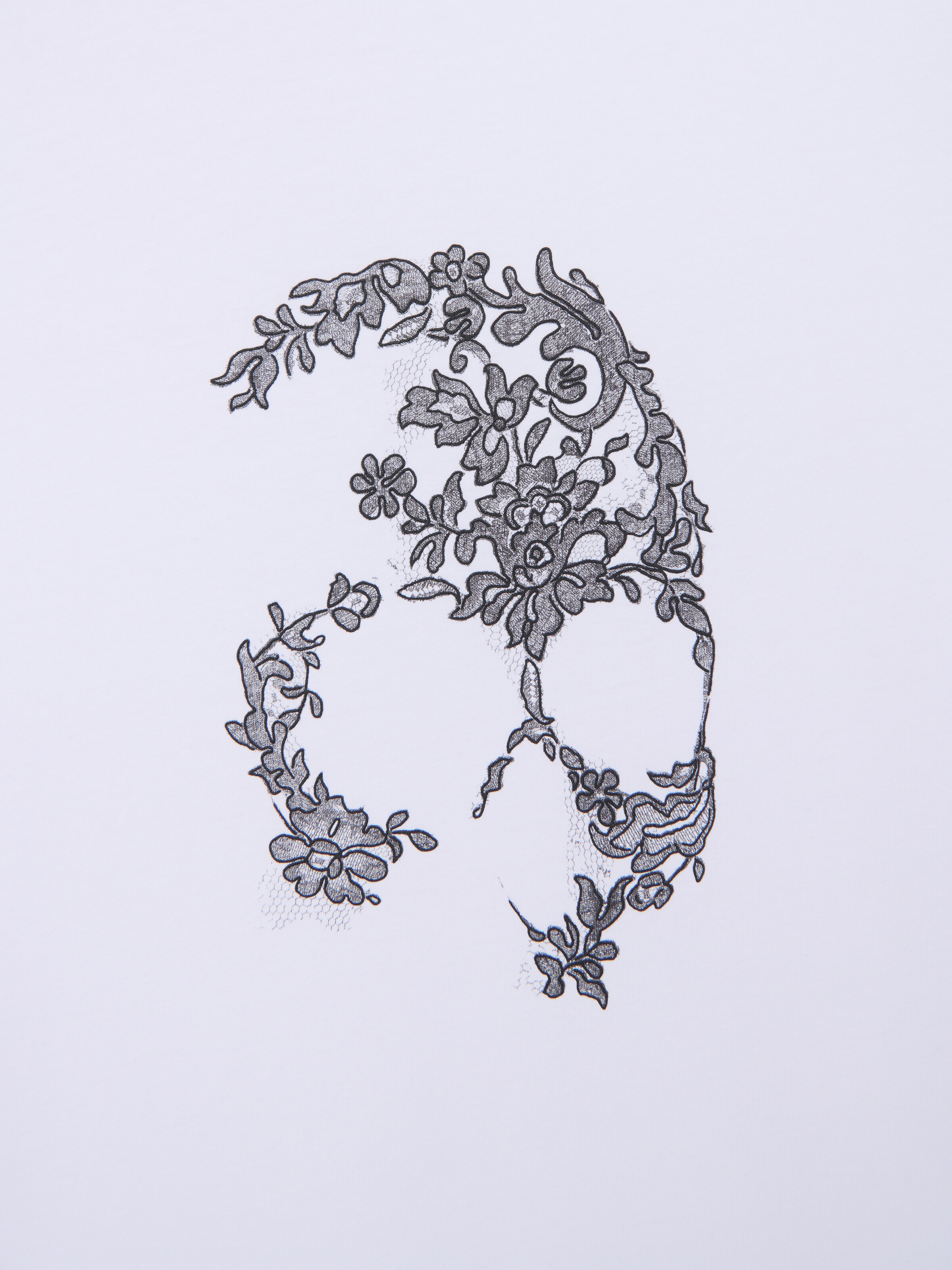 Men's Lace Skull T-shirt in Black in 100% Cotton | Alexander McQueen - image 3