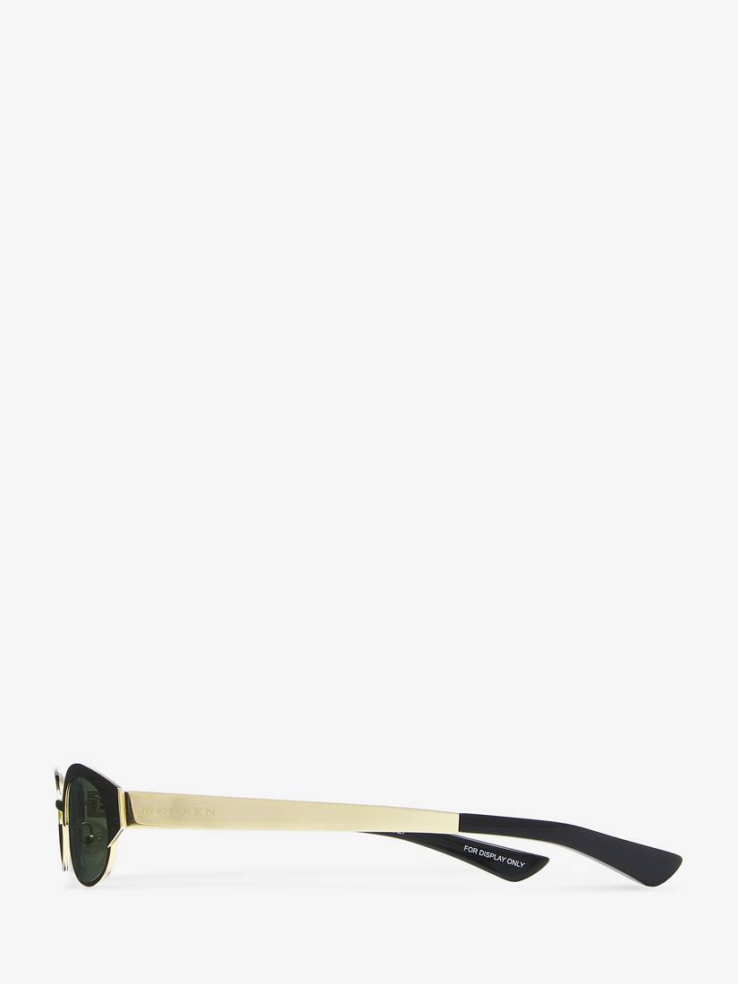 Alexander McQueen Cream Round Sunglasses Alexander Mcqueen Sunglasses – GEM Opticians main image 3