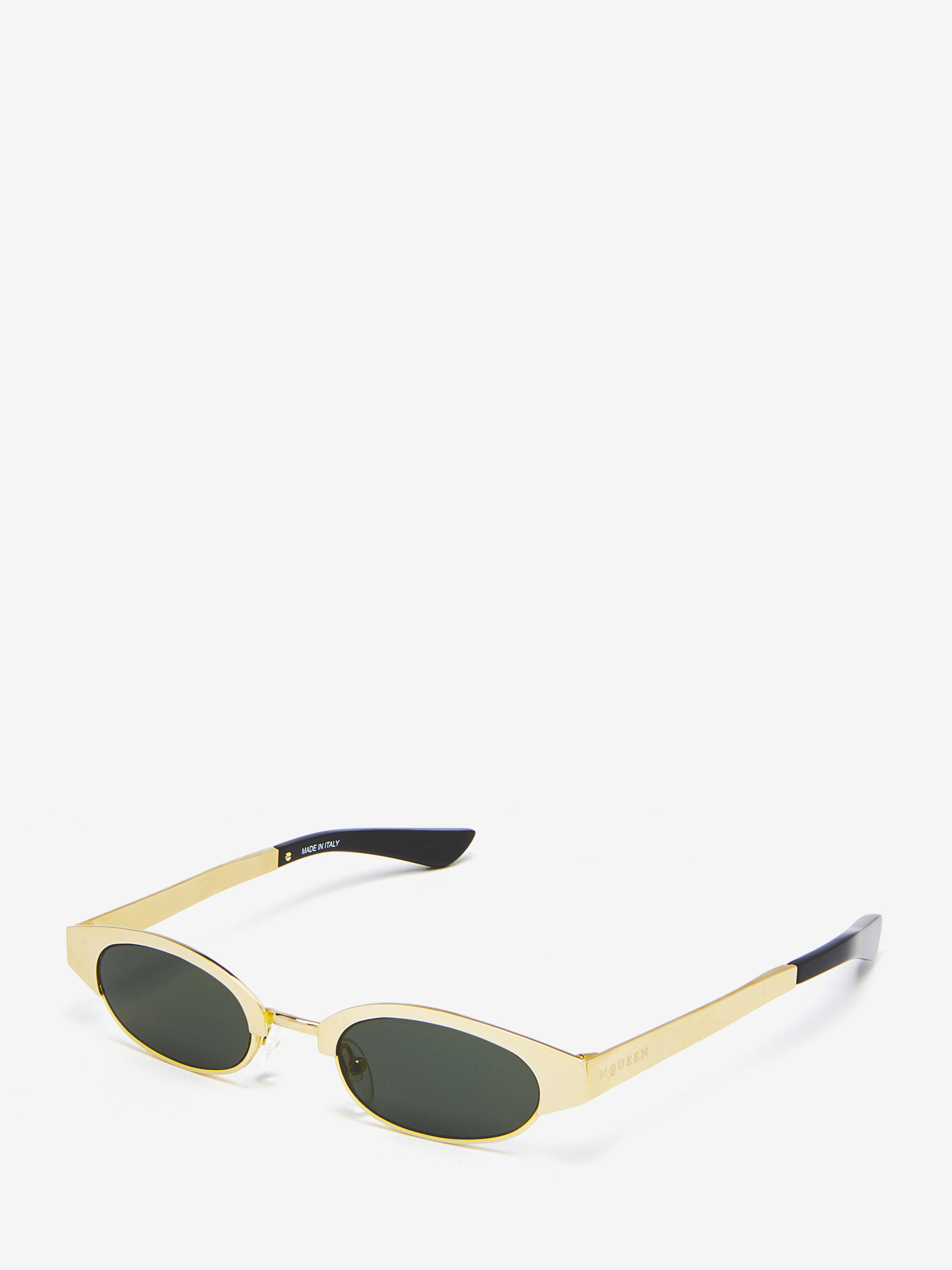 McQueen Ellipse Metal Sunglasses in Gold in Metal | Alexander McQueen - image 3