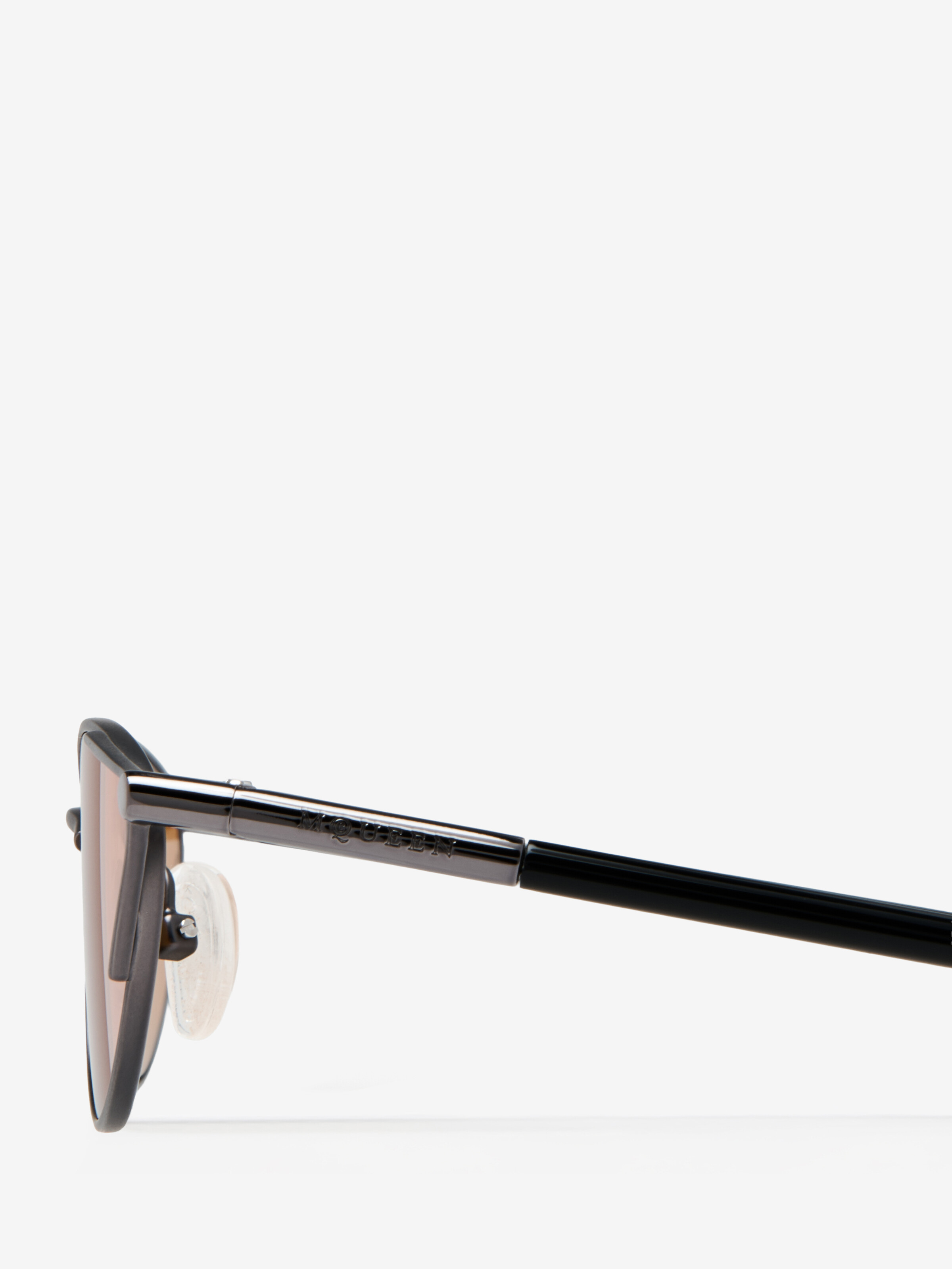 Women's T-Bar Sleek Cat-eye Sunglasses in Burnt Orange in Plastic, Brass | Alexander McQueen - image 5