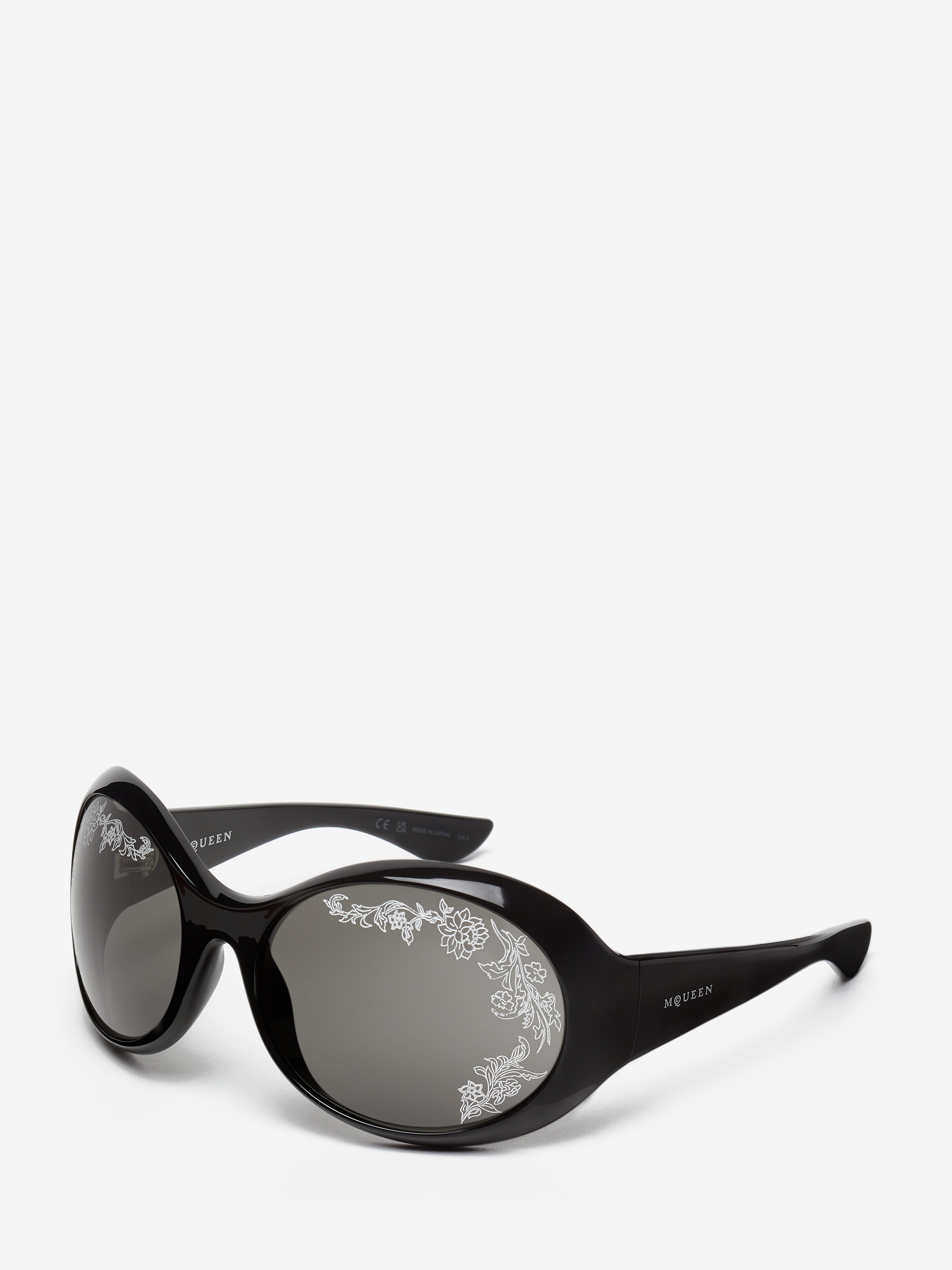 Lunettes de soleil rondes Kate en Noir in Bio-injection | Alexander McQueen - image 3