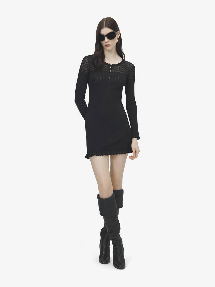 Pointelle Knit Mini Dress | Alexander McQueen - image 2