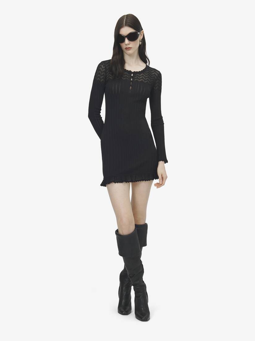 Pointelle Knit Mini Dress | Alexander McQueen - image 2