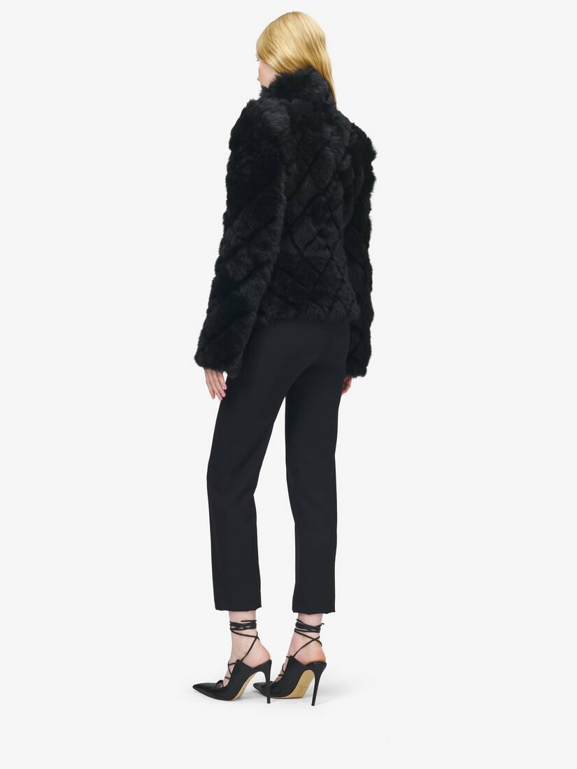 Shearling Jacke mit gestepptem Effekt