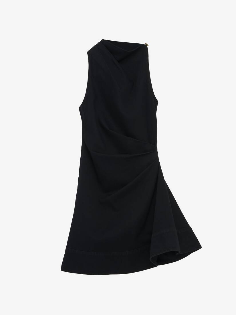 Denim Asymmetric Mini Dress | Alexander McQueen - image 2