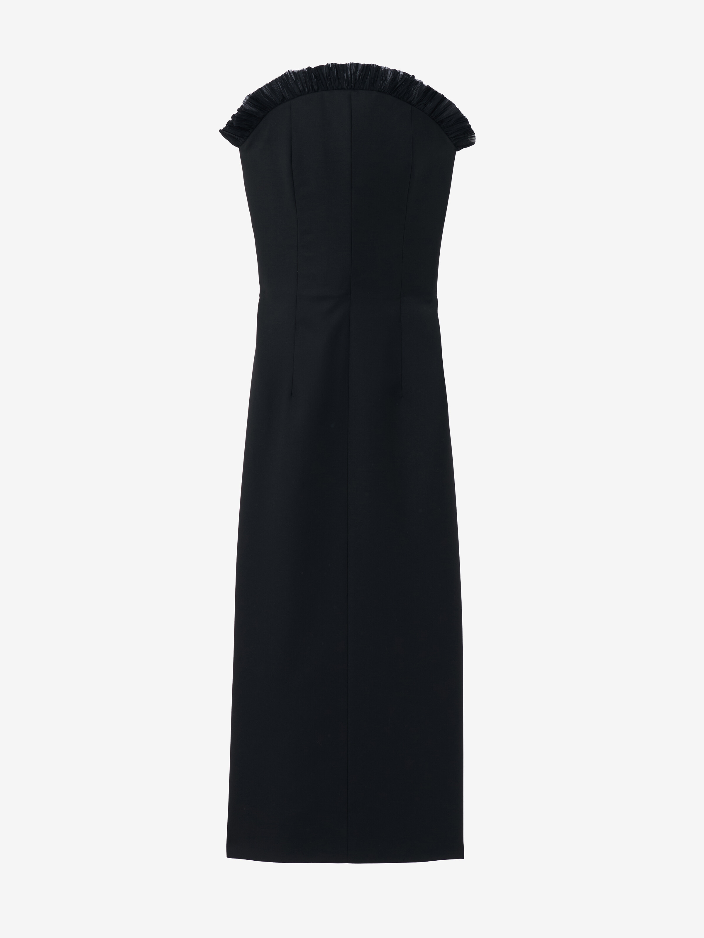 Women's Crepon Trim Evening Dress in Black in 100% Wool | Alexander McQueen - image 1