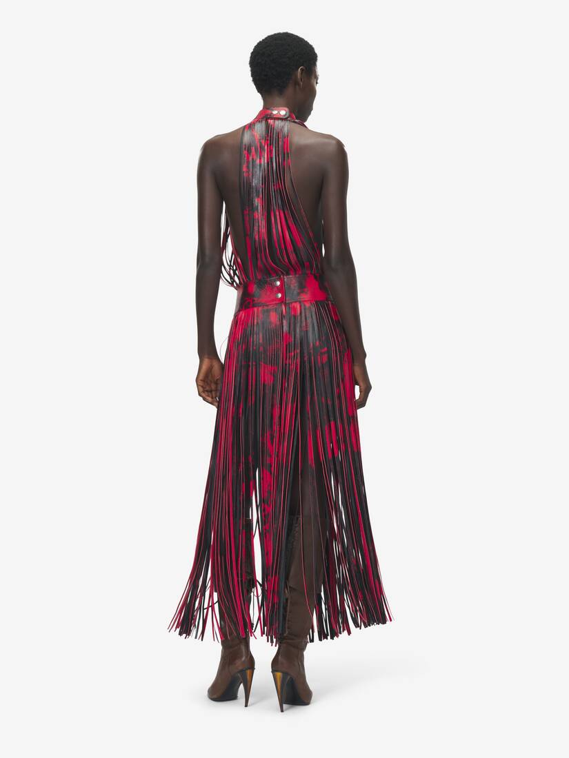 Leather Floral Fringe Dress | Alexander McQueen - image 4