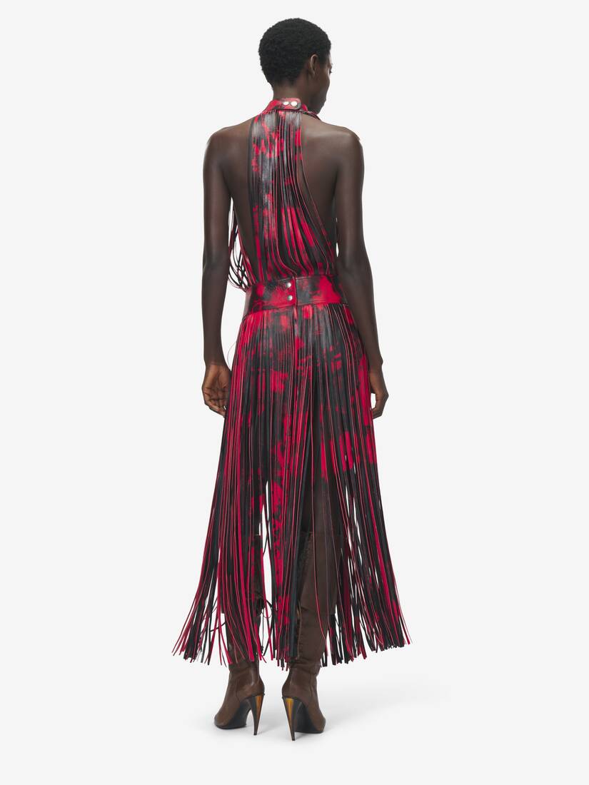 Leather Floral Fringe Dress | Alexander McQueen - image 4