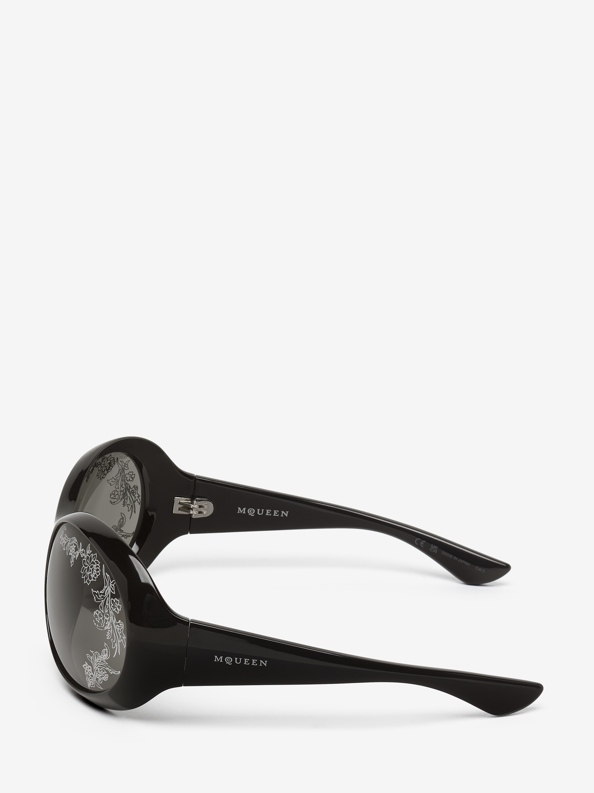 Lunettes de soleil rondes Kate en Noir in Bio-injection | Alexander McQueen - image 4