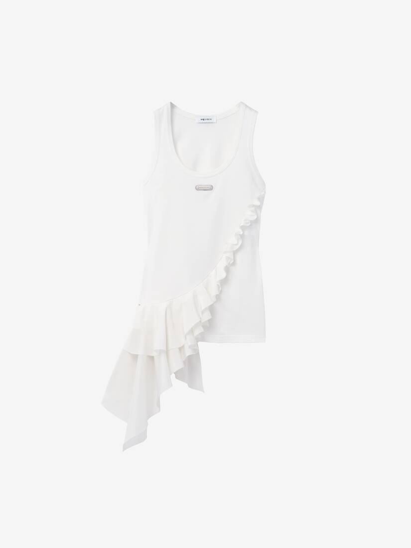 Asymmetric Ruffle Tank Top | Alexander McQueen - image 1