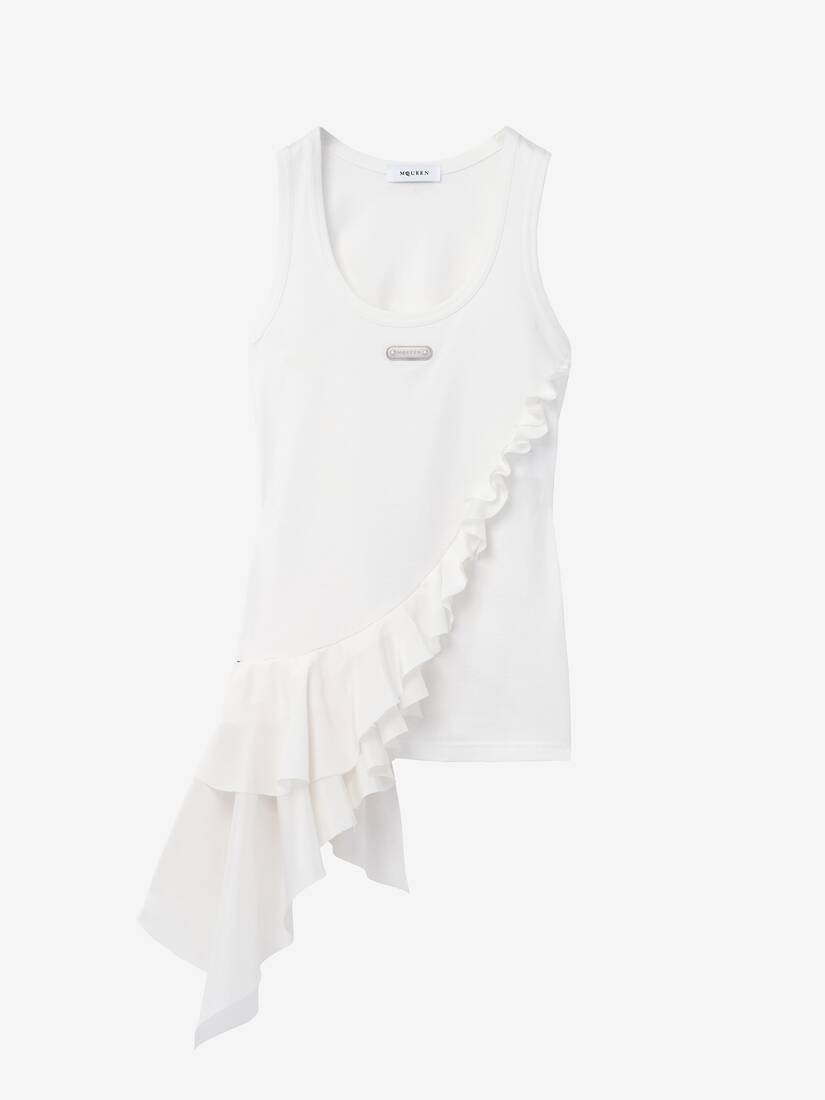 Asymmetric Ruffle Tank Top | Alexander McQueen - image 1
