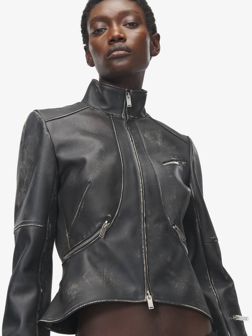 磨砂皮革短款夹克 | Alexander McQueen - image 5