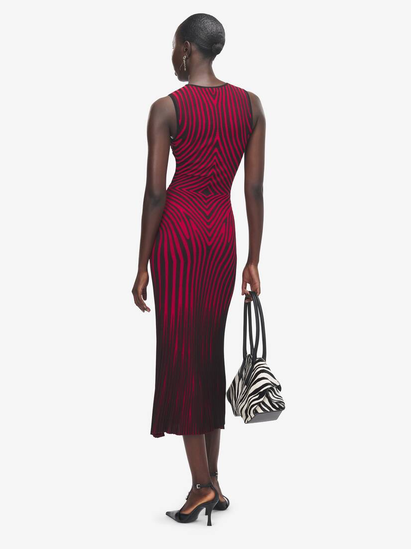 图形感线条针织中长连衣裙 | Alexander McQueen - image 4
