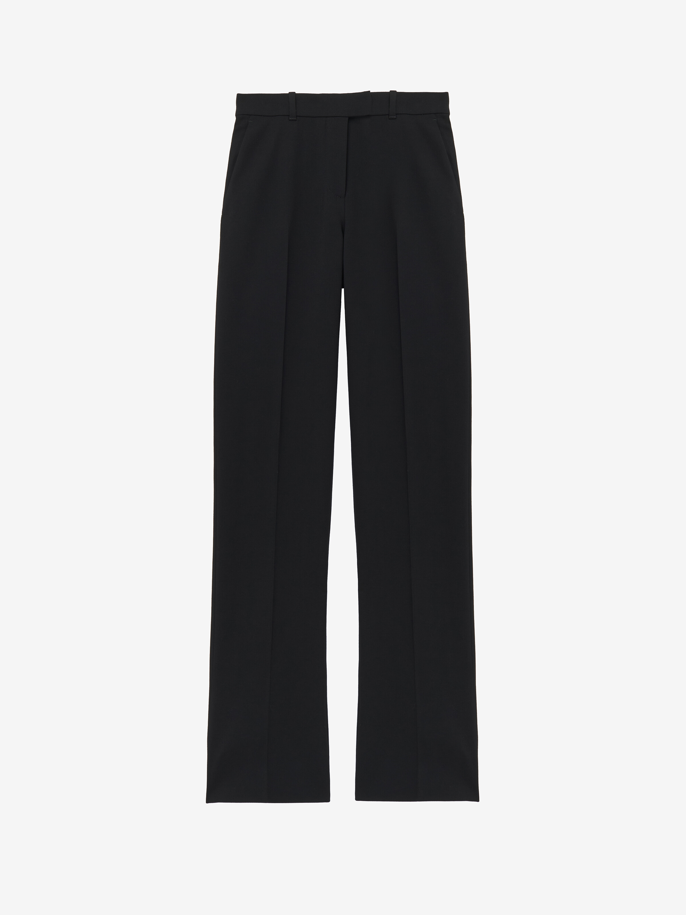 Women's Wool Gabardine Tailored Trousers in Black in 98% Wool, 2% Elastane | Alexander McQueen - image 1