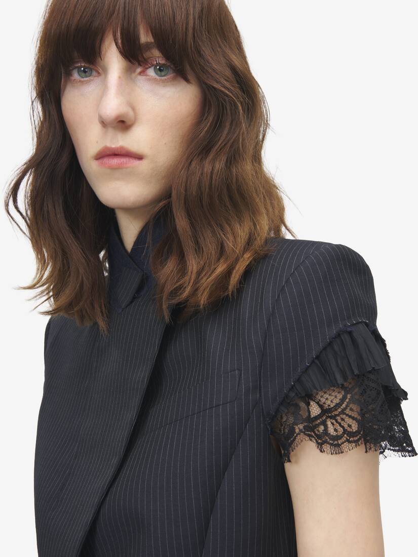 Veste à manches courtes et fines rayures | Alexander McQueen - image 5