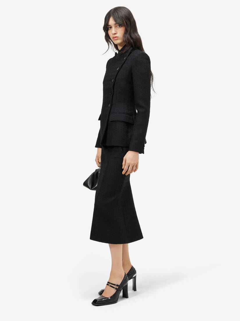 Light Tweed Single-breasted Jacket | Alexander McQueen - image 3