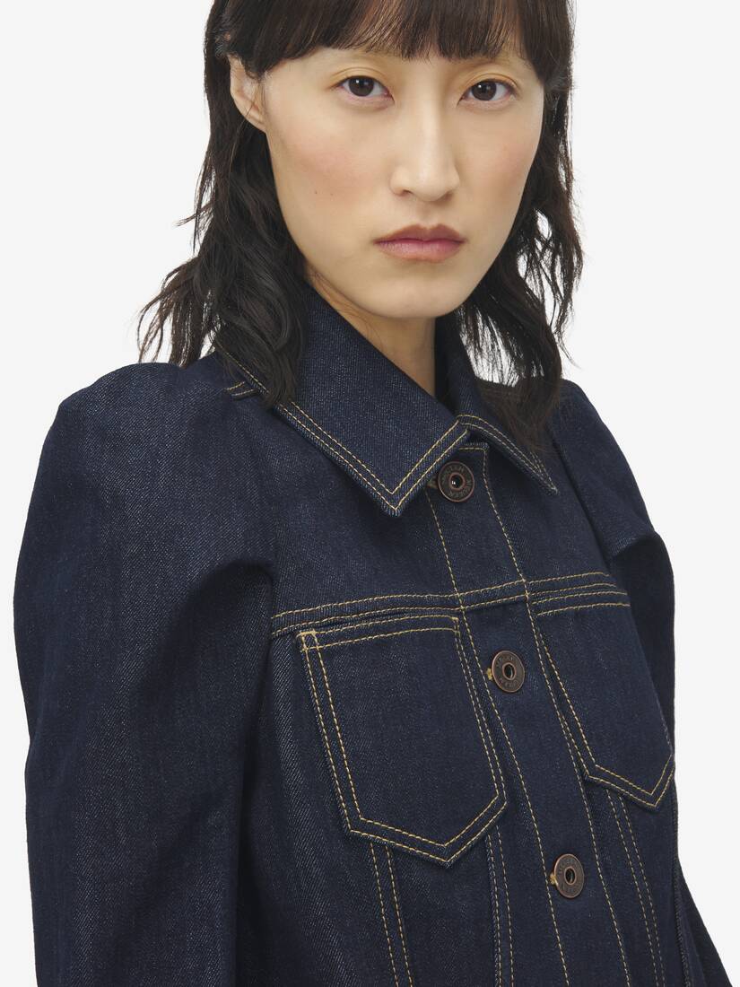 Pinched Shoulder Denim Jacket | Alexander McQueen - image 5