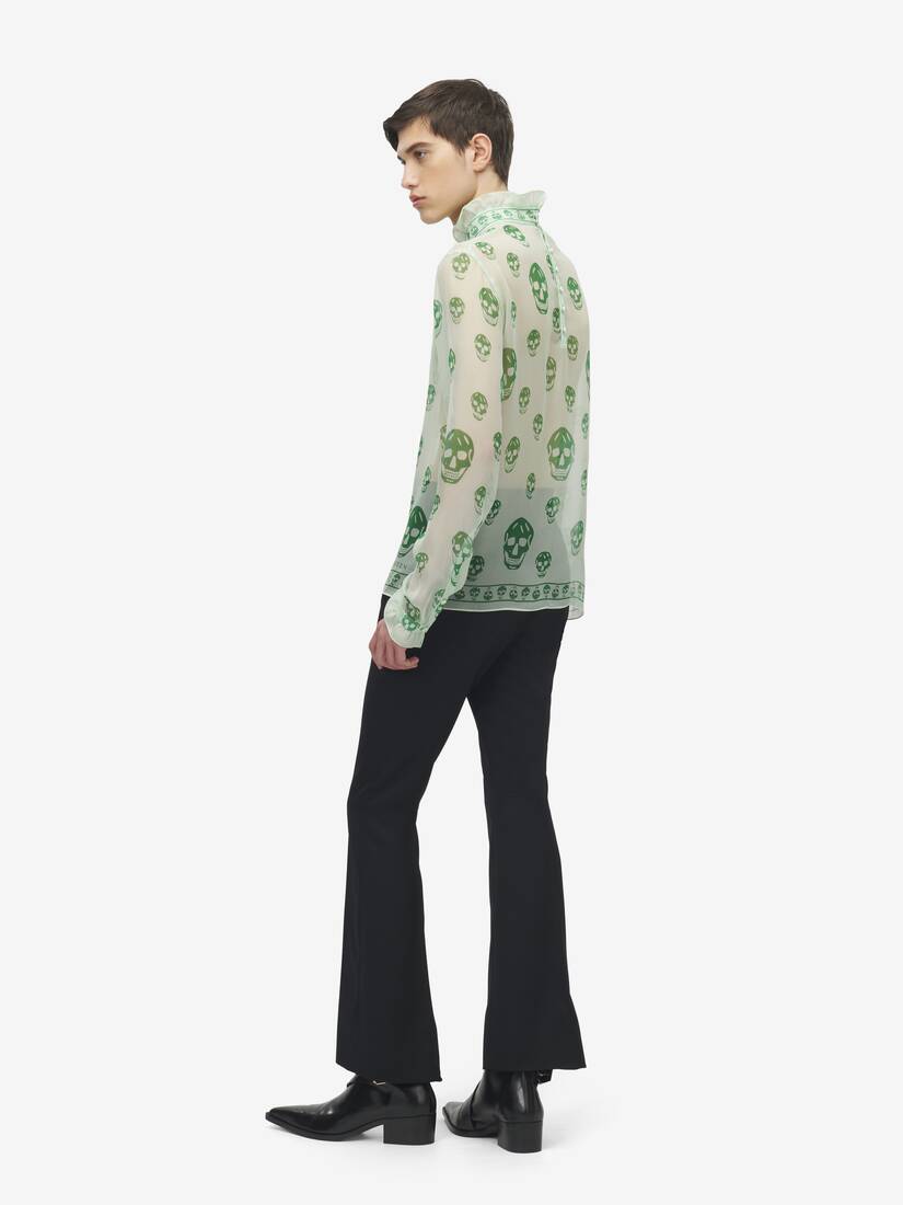 Silk Chiffon Skull Print Top